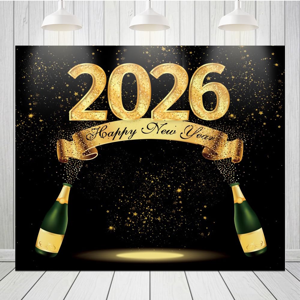 Amazon.com : Happy New Year Backdrop 10x8ft Fabric 2026 New Years